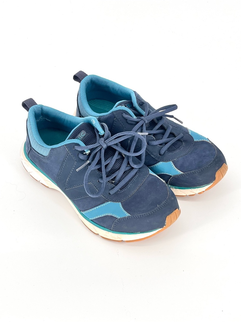 Vionic Zanny Women’s Size 8.5 Navy Teal Waterproof Leather Walking Sneakers